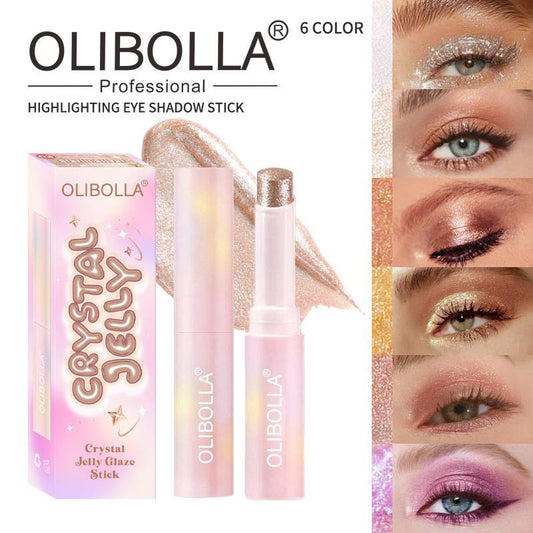 OLIBOLLA Highlighting Eye Shadow Stick Crystal Jelly Highlighter Super Sparkly Multi-color Eye Shadow Highlighter Stick