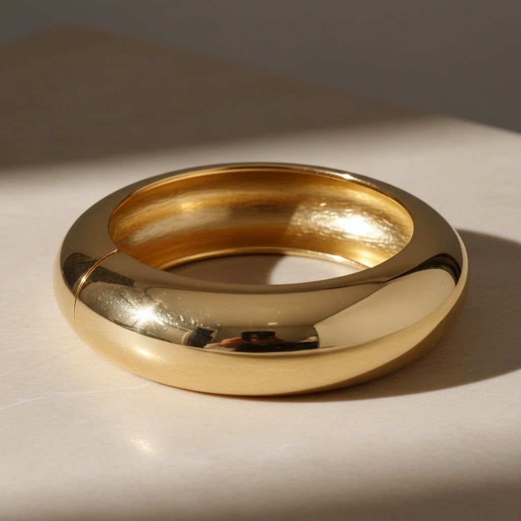 Bangle Smooth Gold Sculpted Shine Sleek Bracelet