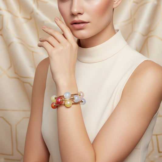High Gloss Multicolor Pearlescent 3pc Bracelets