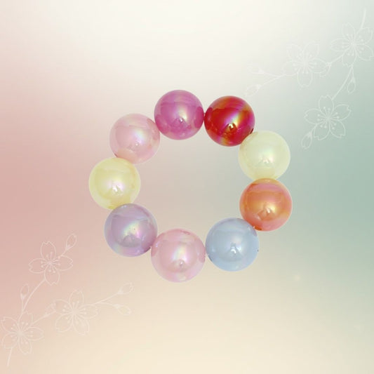 High Gloss Pearlescent Color 24mm Bead Bracelet