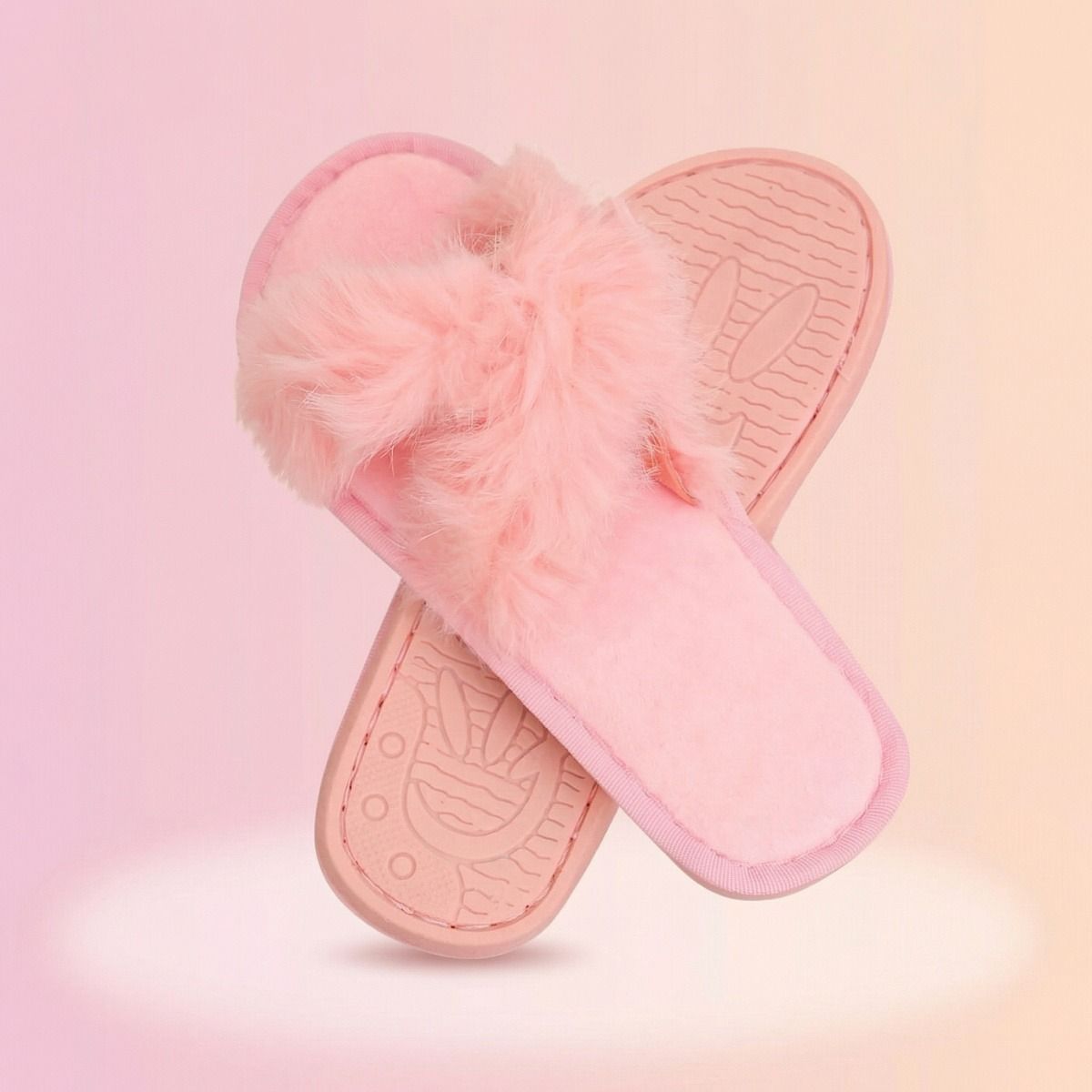 Size Small Pink Fur Slippers